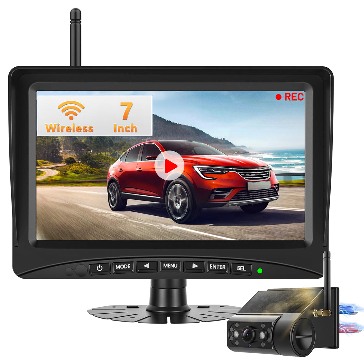 7" Solar Wireless Magnetic Backup Camera M71265