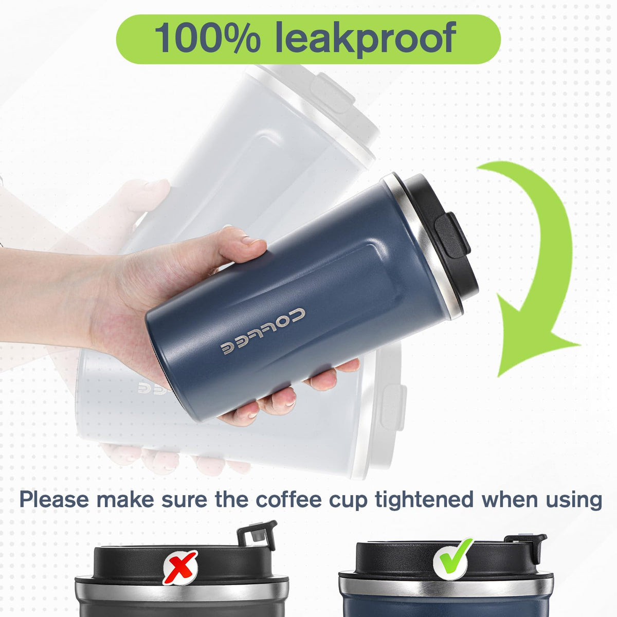 4 Pack 17oz Stainless Steel Insulated Coffee Mug with Lid M71743