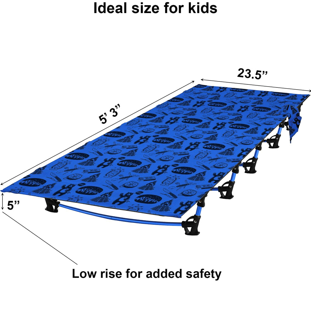 Blue Portable Folding Kids Camping Cot T9749