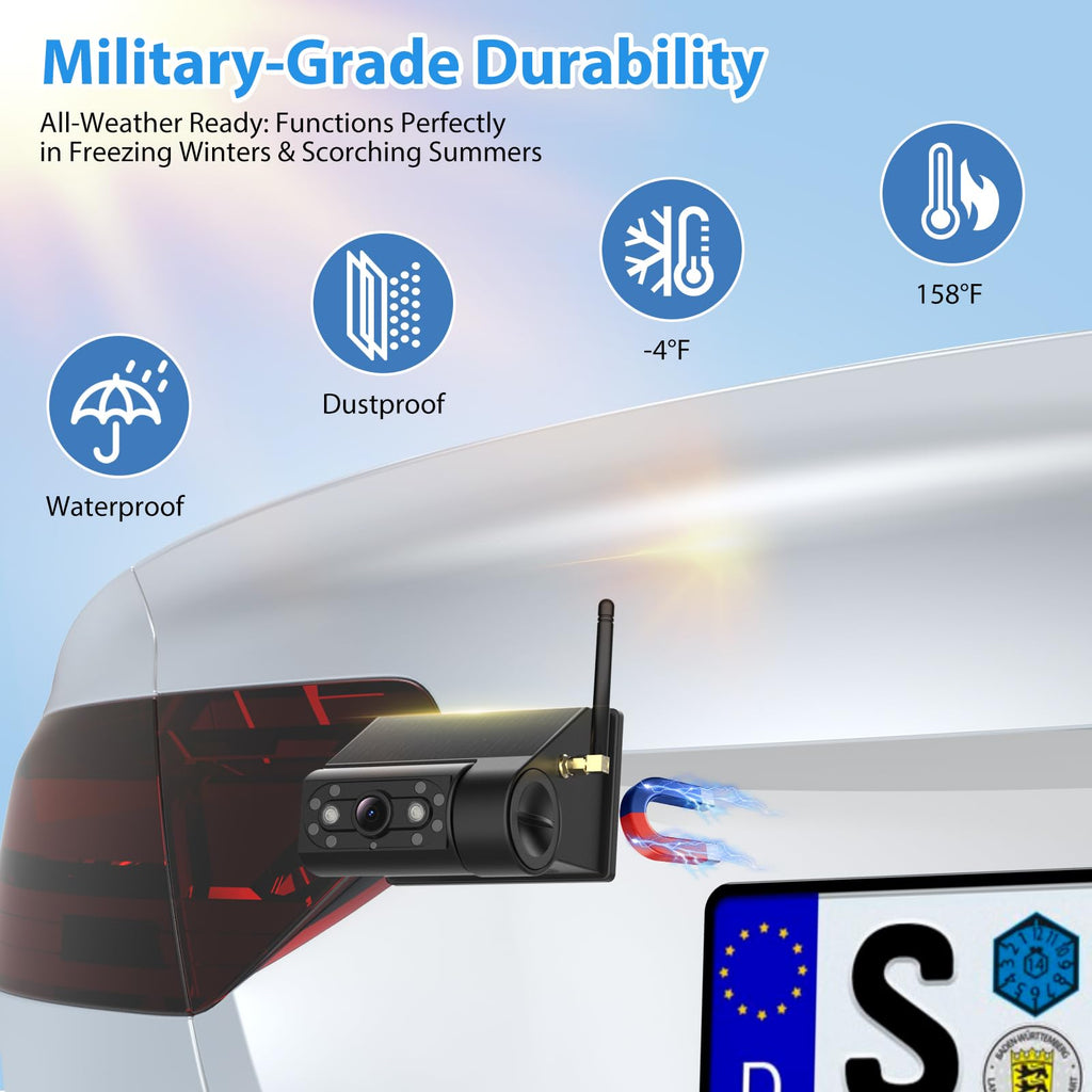 7" Solar Wireless Magnetic Backup Camera M71265