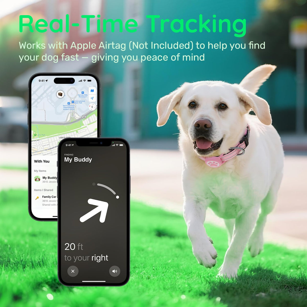 Pink IP68 Waterproof Dog Collar G5101