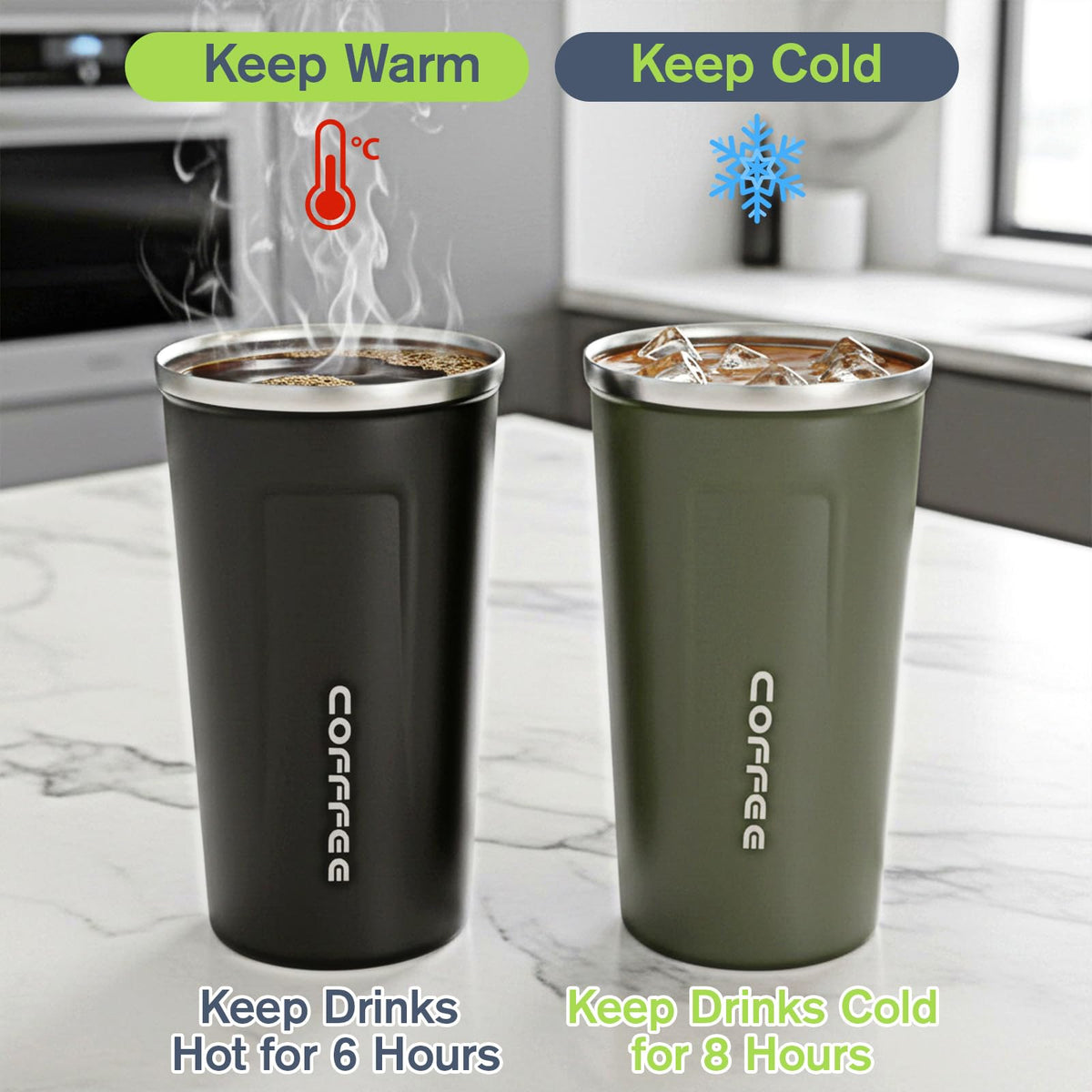 4 Pack 17oz Stainless Steel Insulated Coffee Mug with Lid M71743