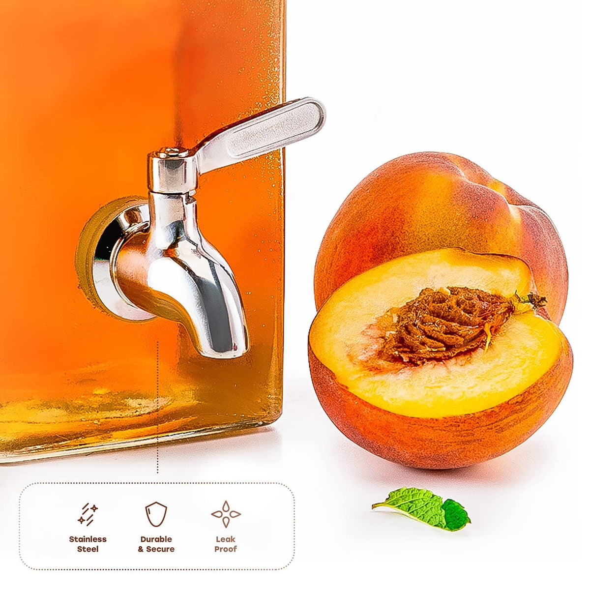 80 oz Glass Drink Dispenser with Spigot M461