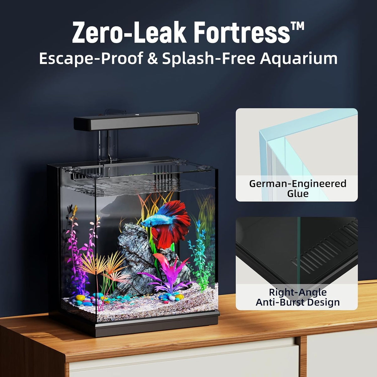 2 Gallon All-in-One Aquarium Kit with Filtration & LED Light C73300