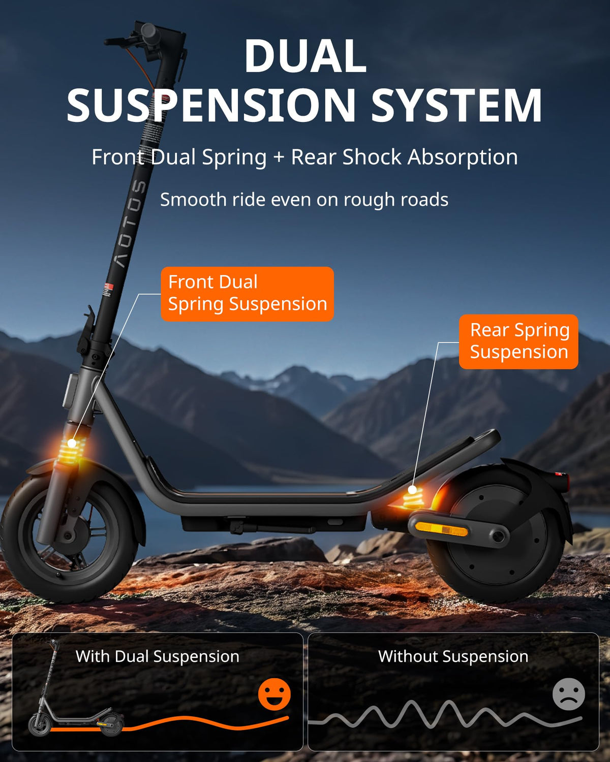 Electric Scooter for Adults, 20 MPH, 750W Peak Motor, 12" Tubeless Tires, Foldable Q875