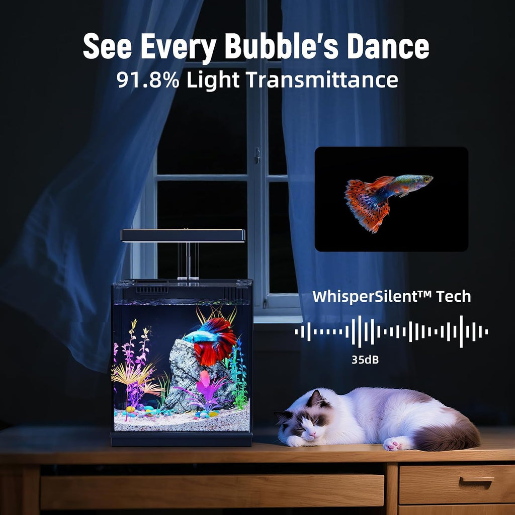 2 Gallon All-in-One Aquarium Kit with Filtration & LED Light C73300