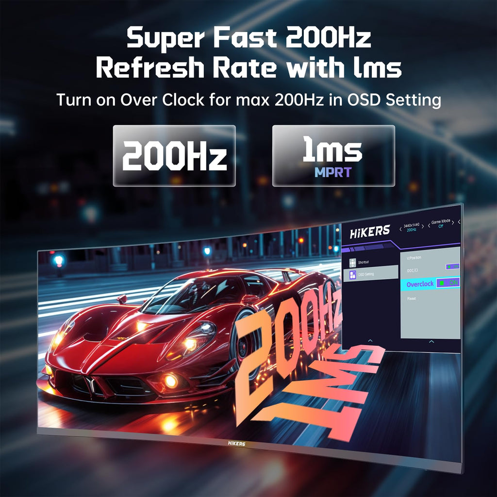 34 Inch Curved Gaming Monitor UWQHD 200Hz O4220