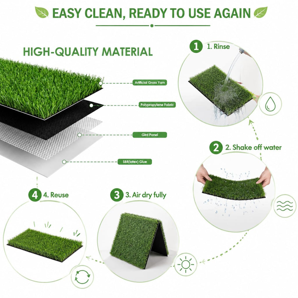 Artificial Grass Dog Potty Pad 24 x 36 in Non-Slip Washable Y683071