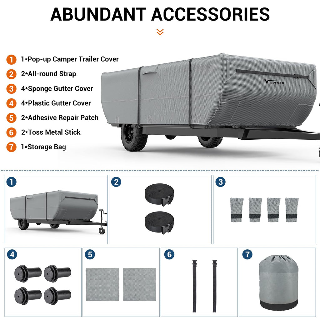Folding Camper Cover Fits 10'-12' Trailers M931