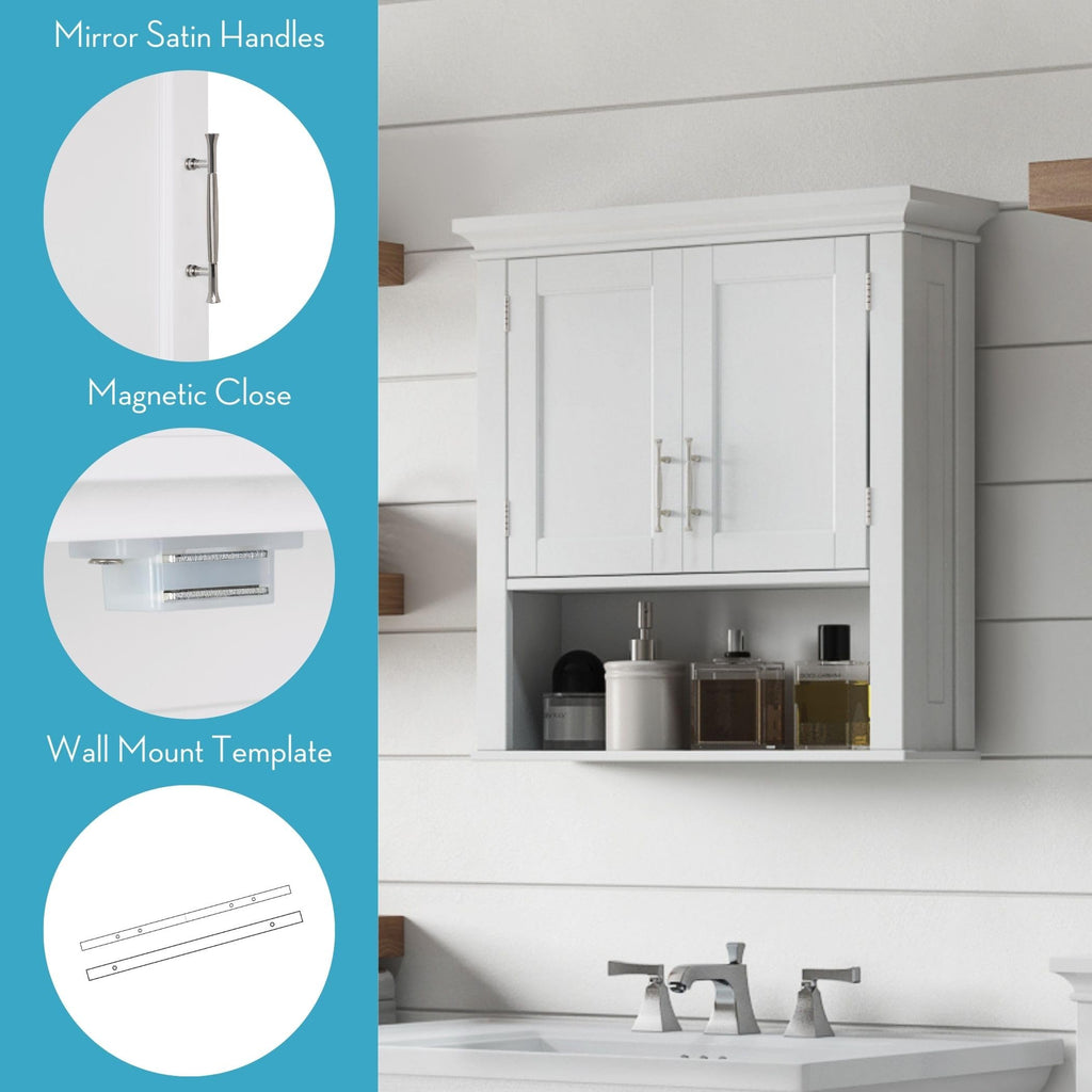 White Two-Door Wall Mount Medicine Cabinet K76576
