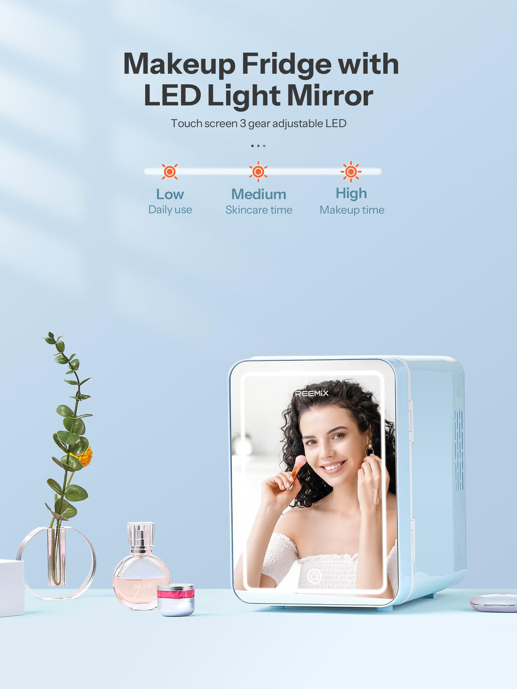 Mini Beauty Fridge with LED Mirror B748747