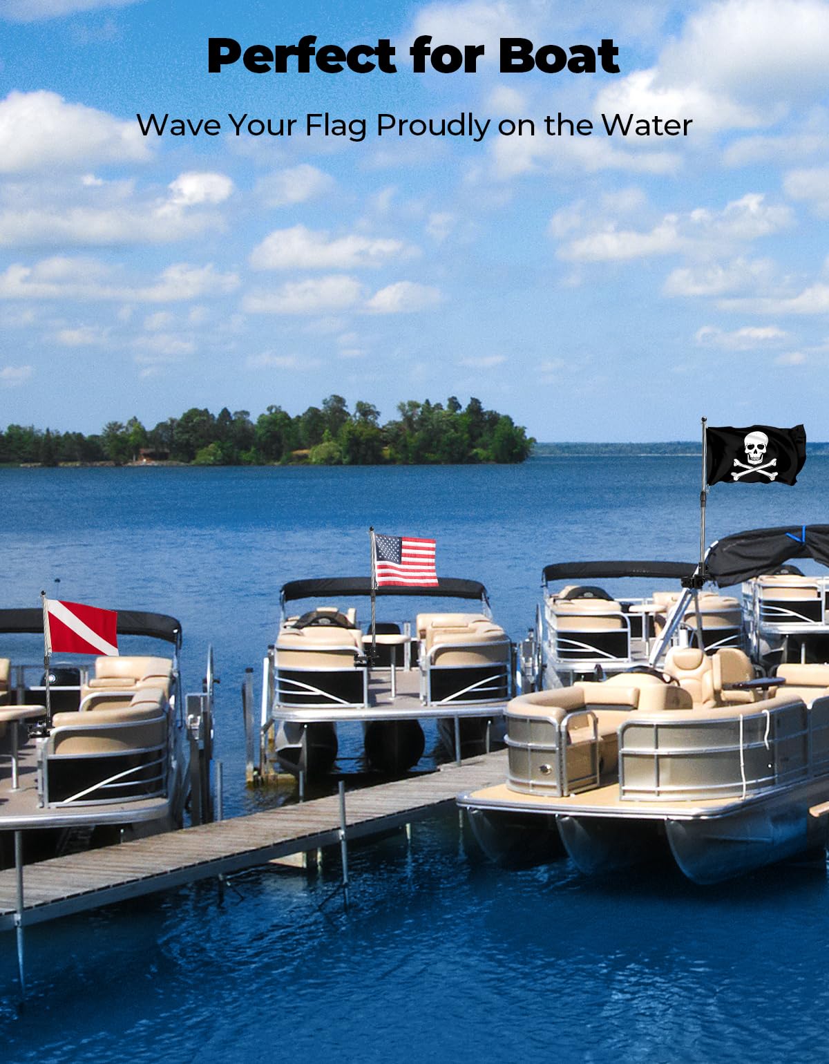 Stainless Steel 360° Rotating Boat Flag Pole Holder Q7279