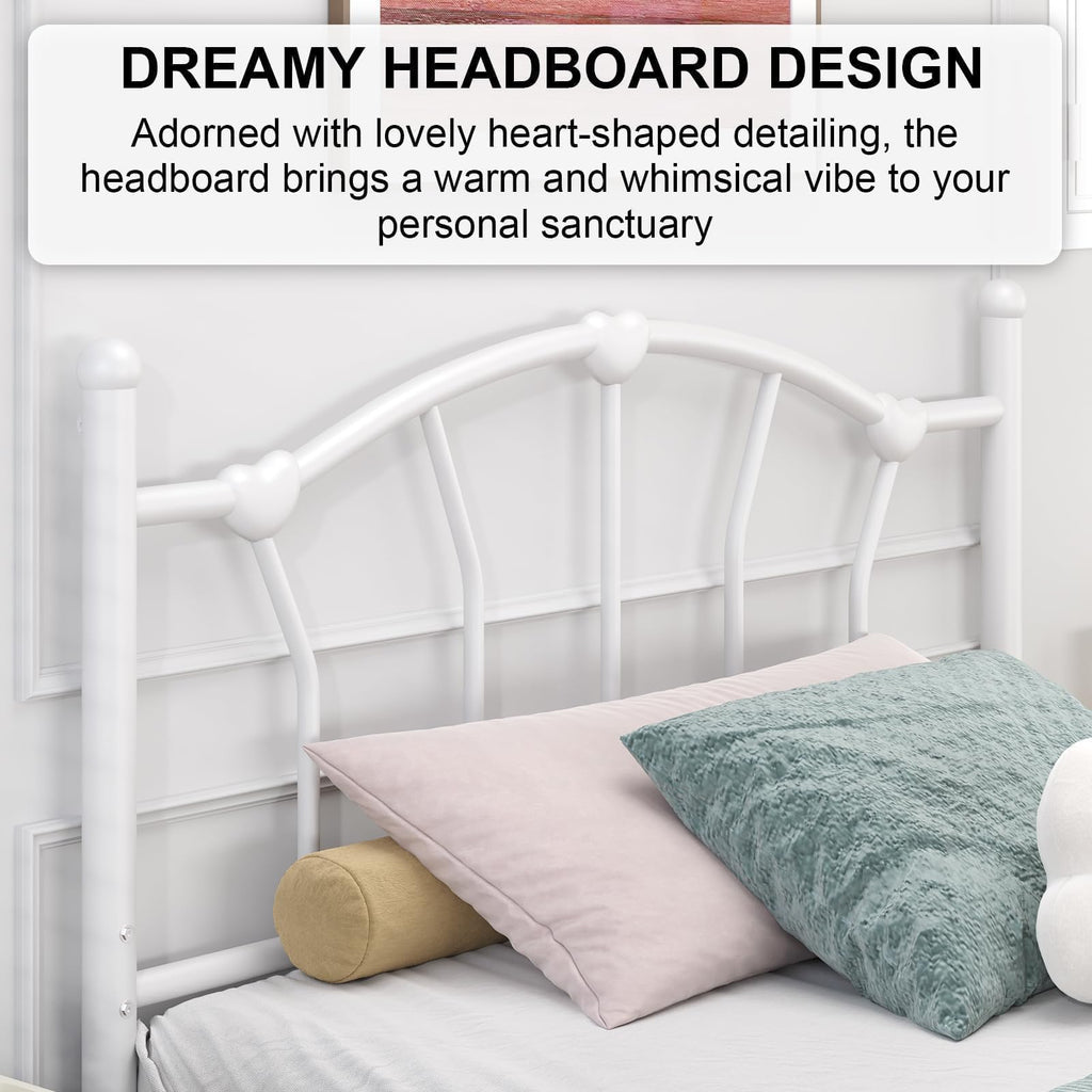 White Twin Metal Bed Frame G7481