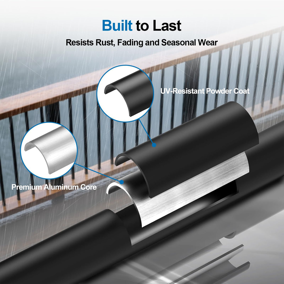 Black Aluminum Deck Balusters 32in x 3/4in 100 Pack F12259