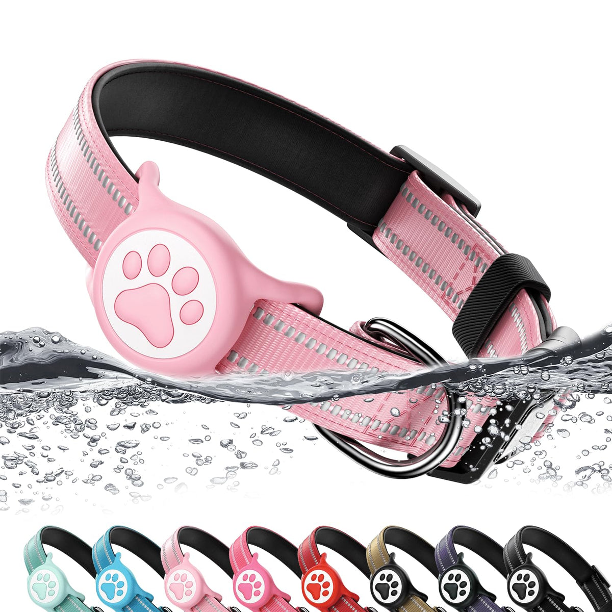 Pink IP68 Waterproof Dog Collar G5101