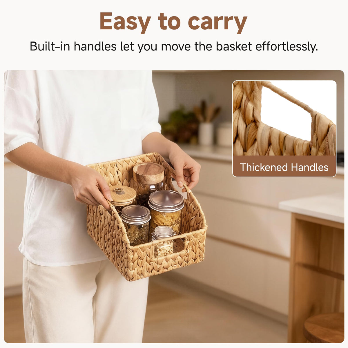 Wicker Storage Baskets with Built-in Handles, 2 Pack R224807