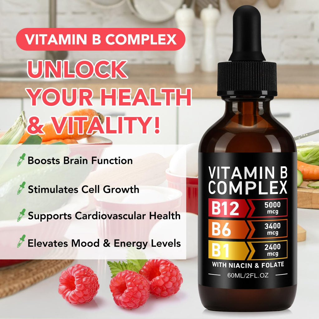 Vitamin B12 Complex Drops 5000mcg 2 Packs R9485