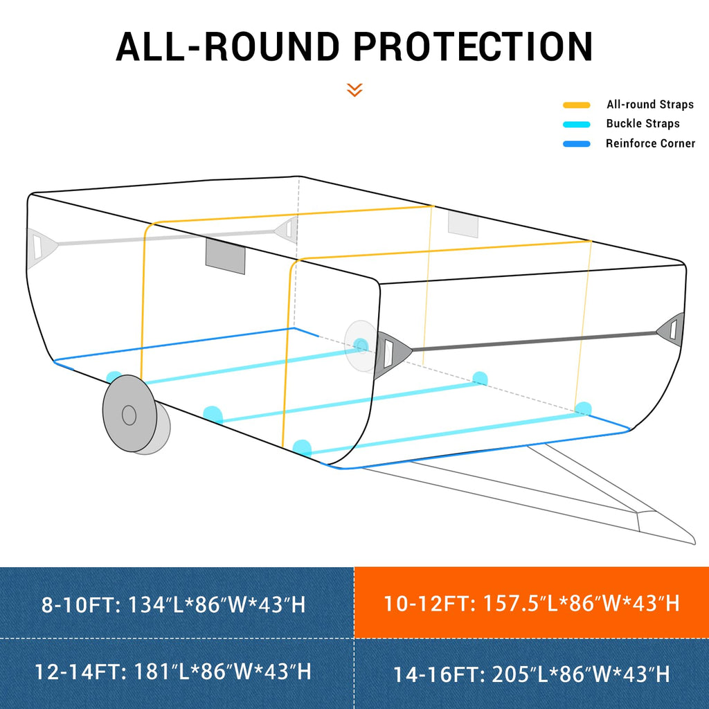 Folding Camper Cover Fits 10'-12' Trailers M931