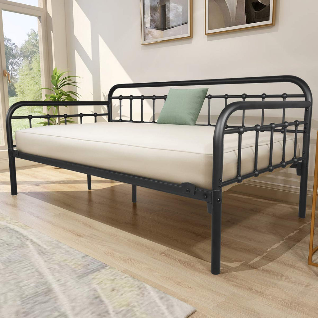Metal Daybed Frame Twin Day Bed Black A1415