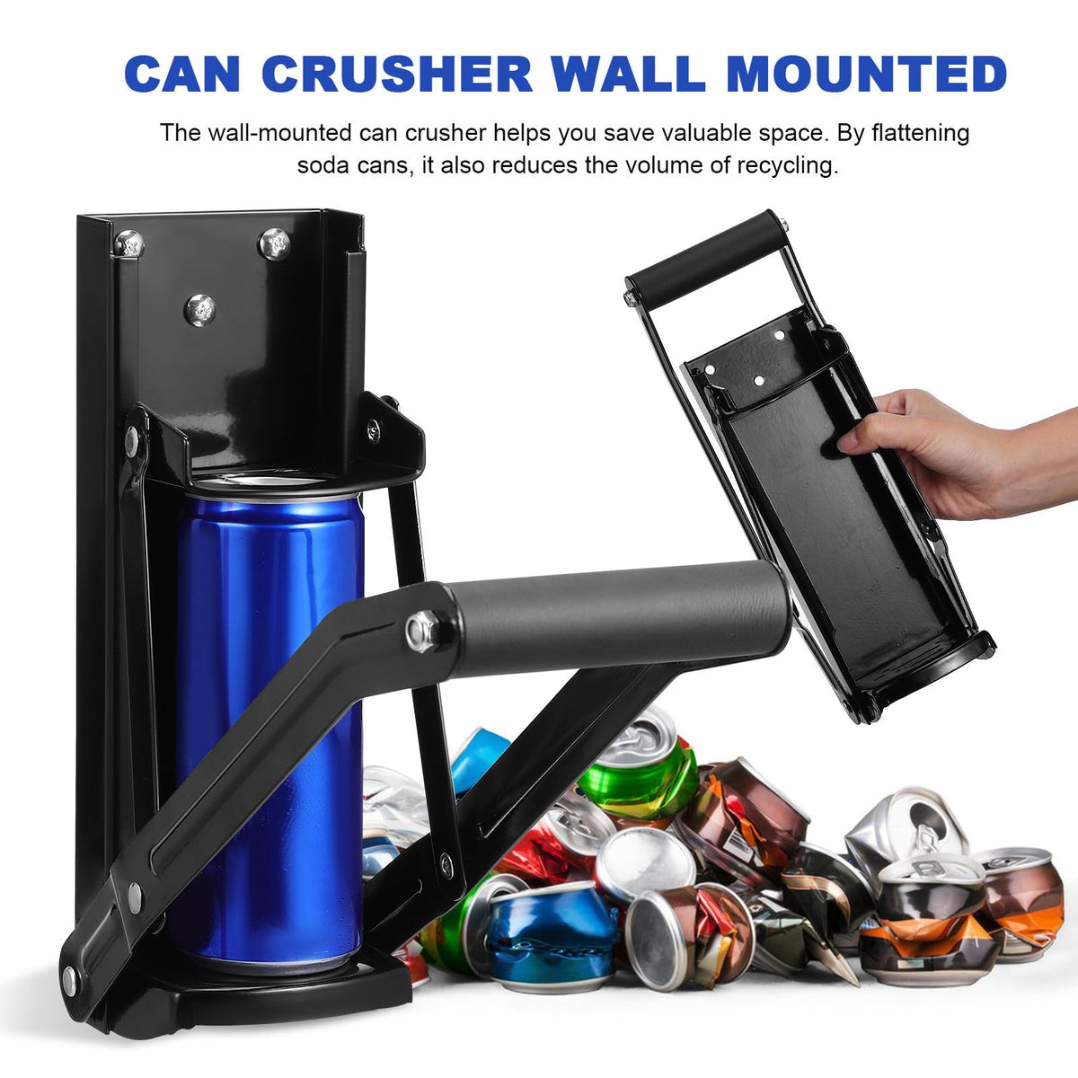 Wall Mounted Can Crusher with Bottle Opener L452525