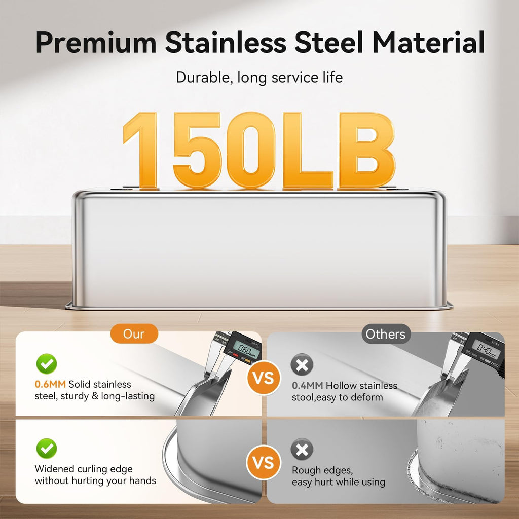 2 Pack 28" Extra Large Stainless Steel Cat Litter Boxes with Lid R65662