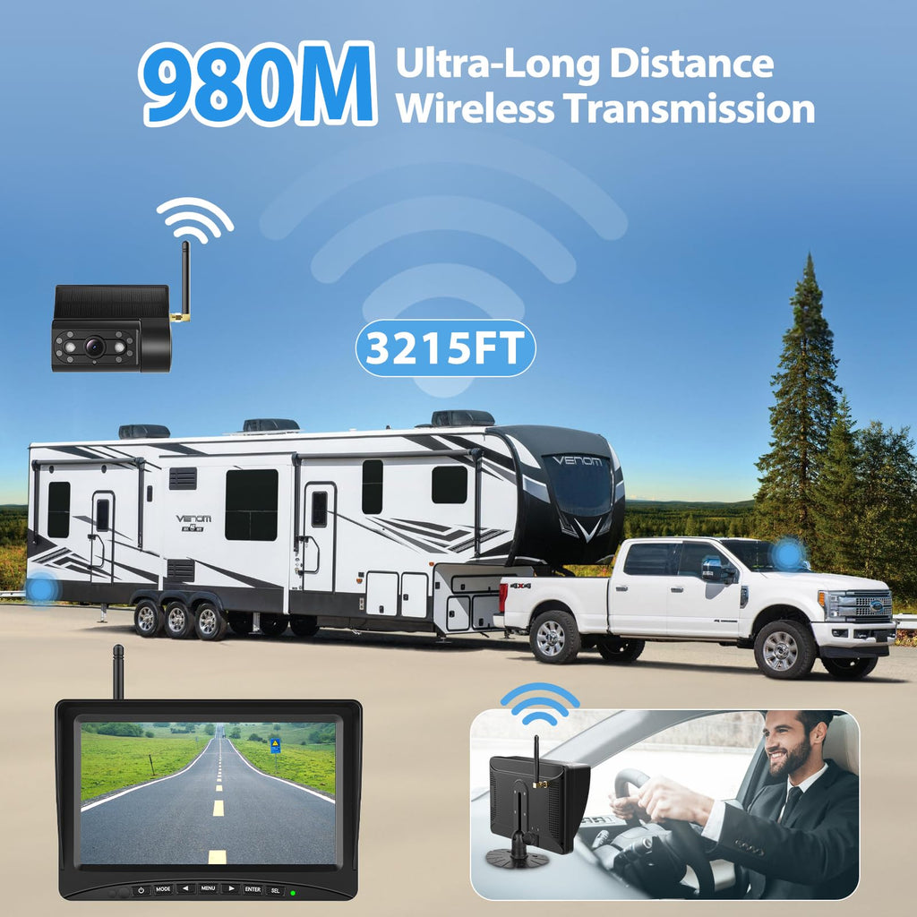 7" Solar Wireless Magnetic Backup Camera M71265