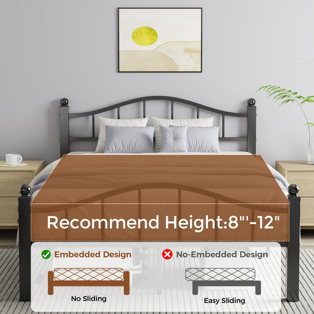 Full Size Bed Frames with Headboard M9072