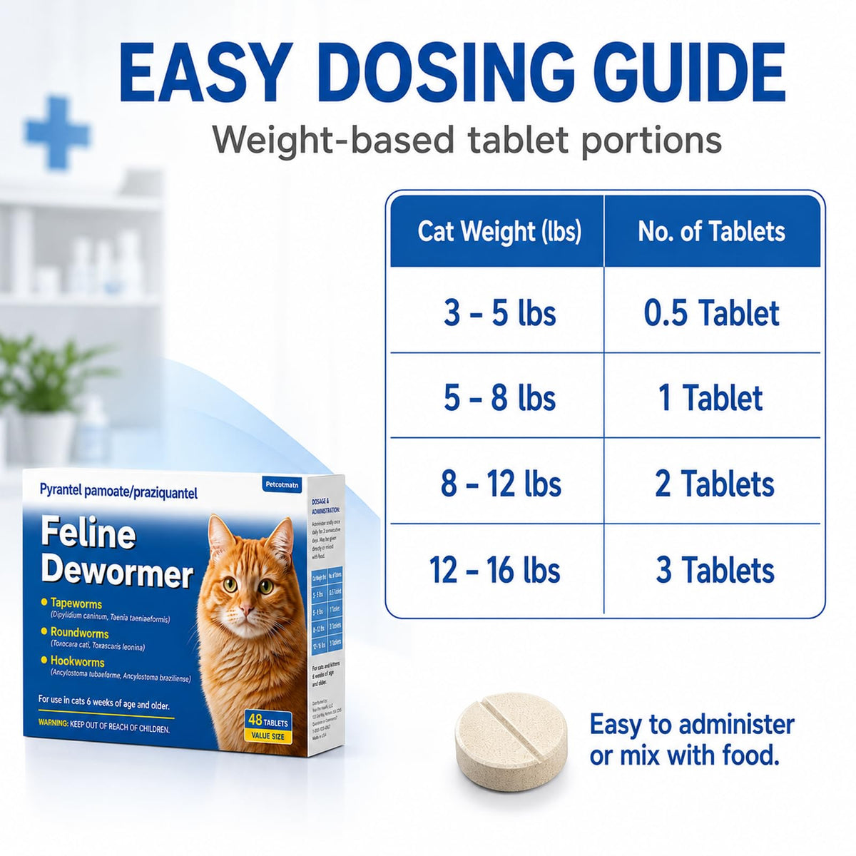 Cat Dewormer 48 Tablets M6269