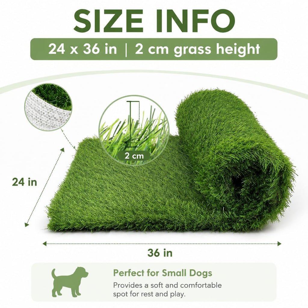 Artificial Grass Dog Potty Pad 24 x 36 in Non-Slip Washable Y683071