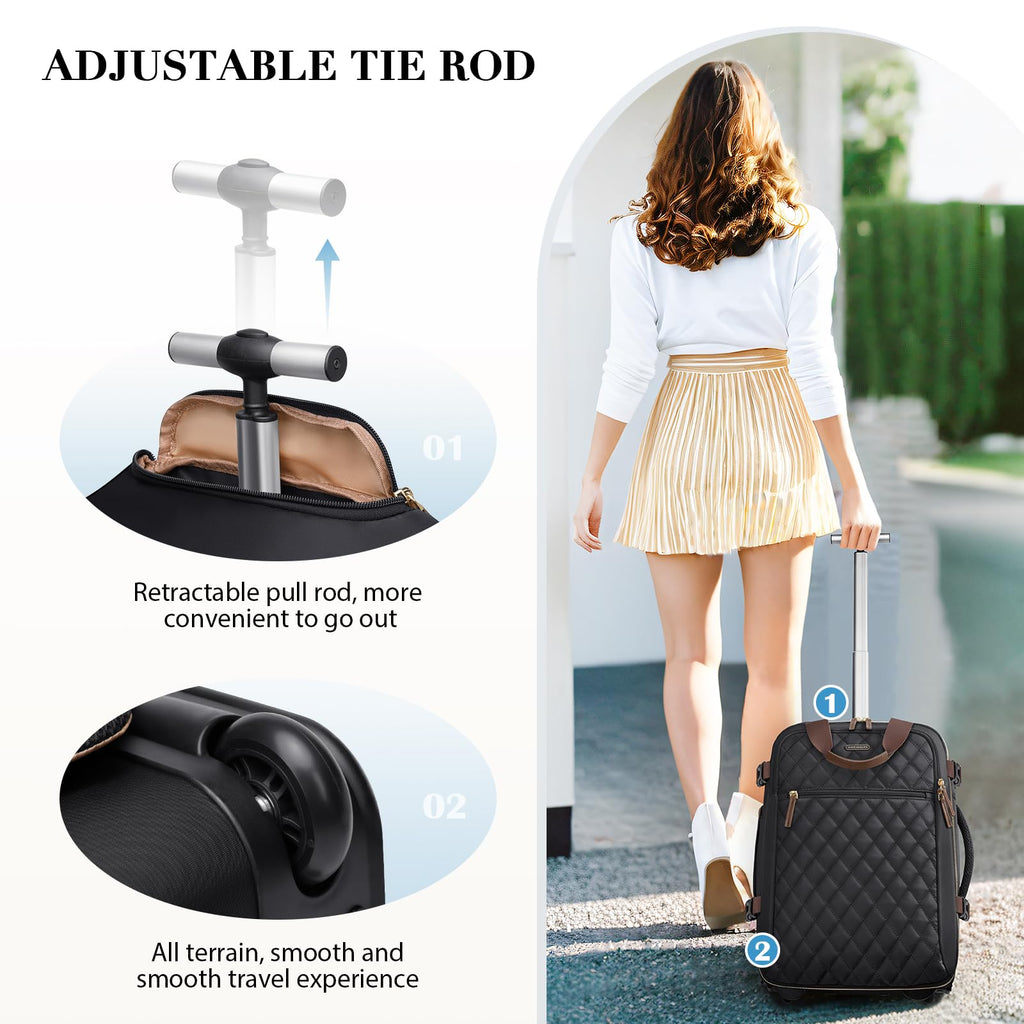 Black Rolling Laptop Backpack with Wheels S505161