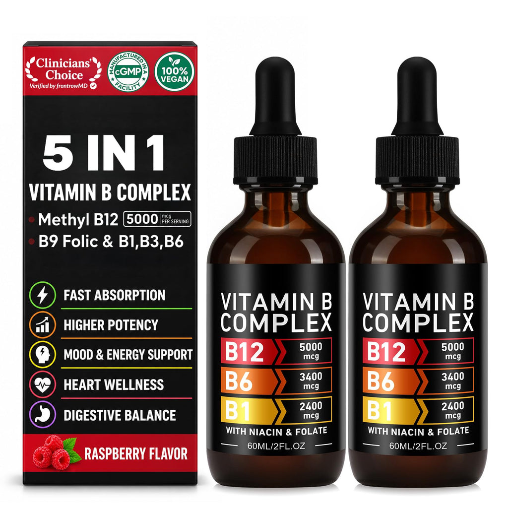 Vitamin B12 Complex Drops 5000mcg 2 Packs R9485