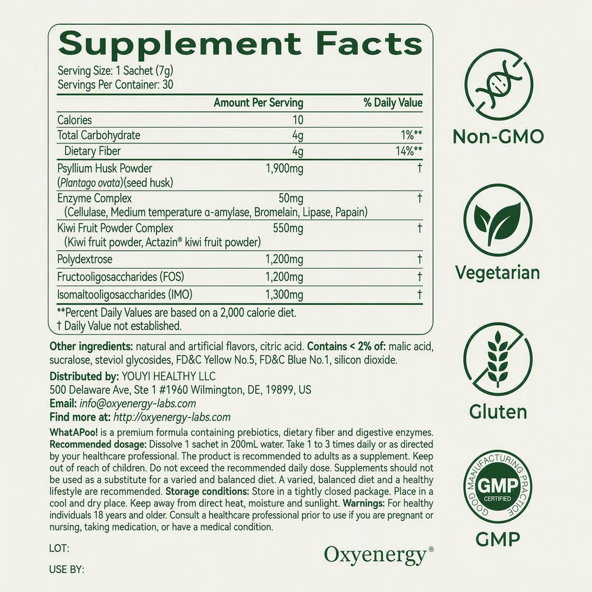 Organic Psyllium Husk Powder 30 Packets J9146