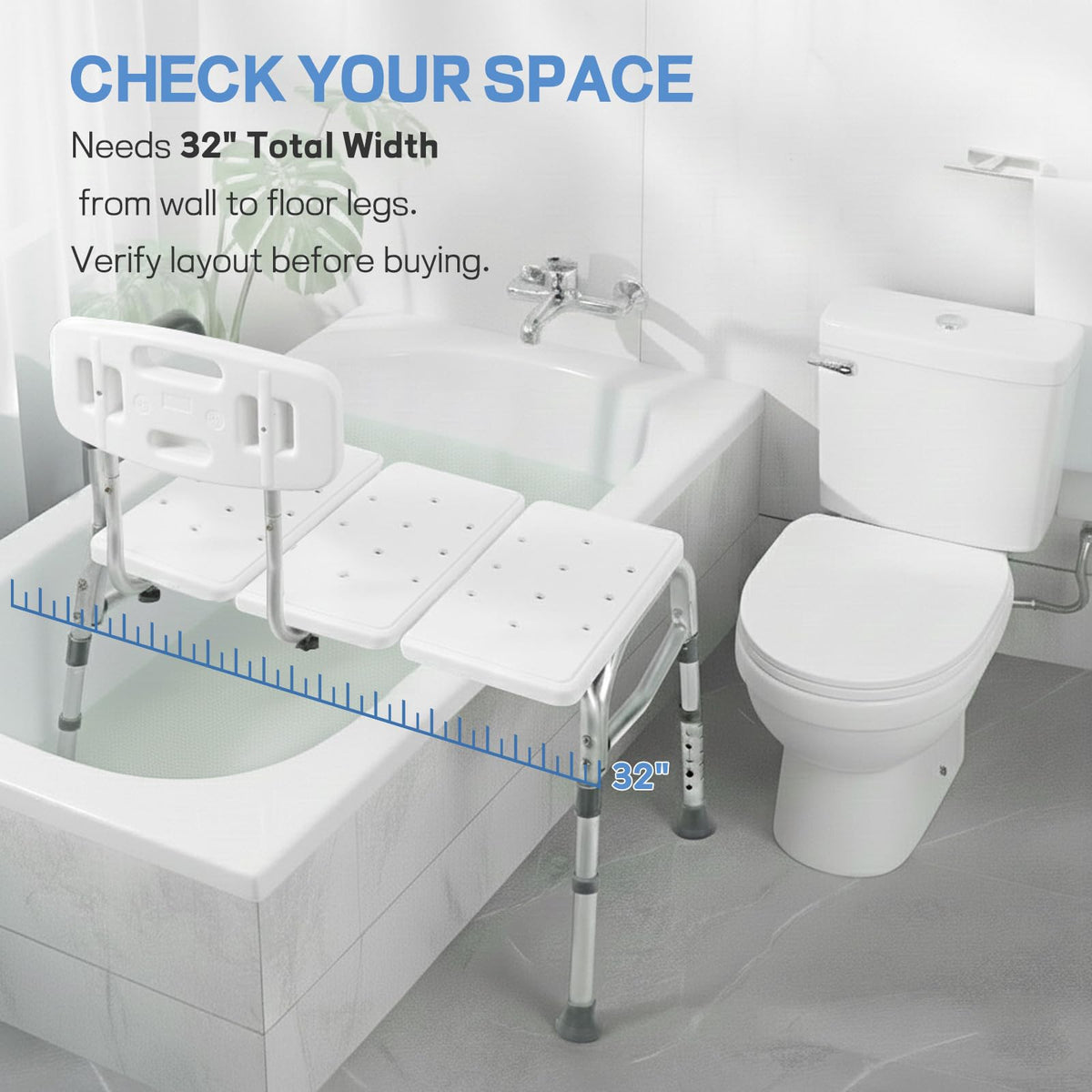 Tub Transfer Bench & Shower Chair W28809