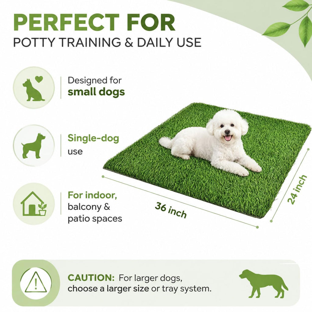Artificial Grass Dog Potty Pad 24 x 36 in Non-Slip Washable Y683071