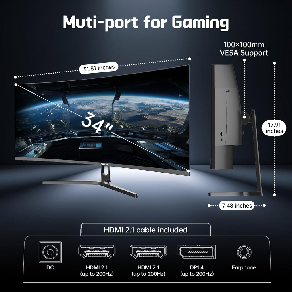 34 Inch Curved Gaming Monitor UWQHD 200Hz O4220