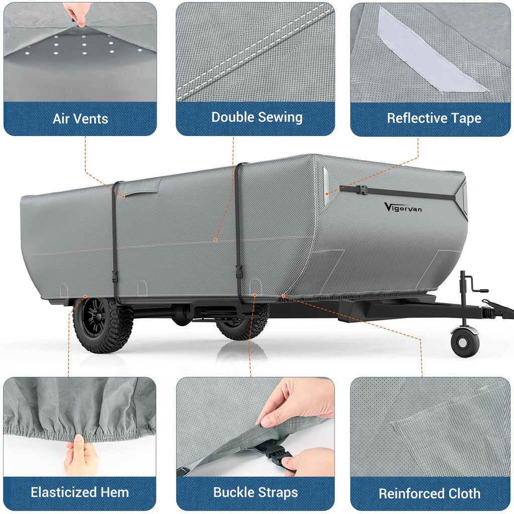 Folding Camper Cover Fits 10'-12' Trailers M931