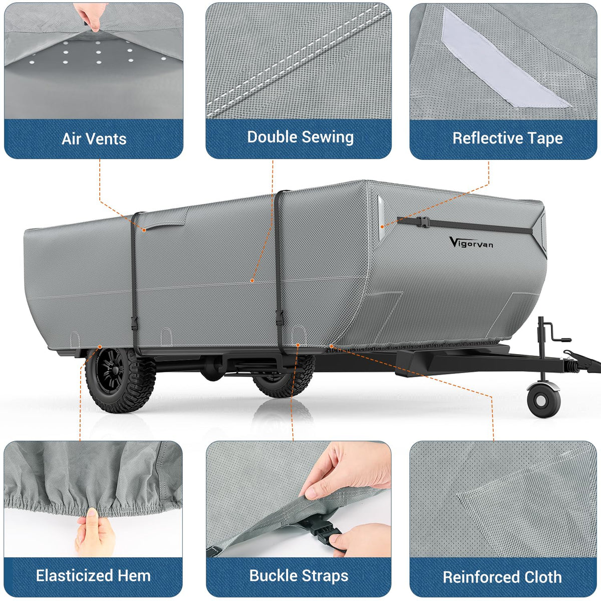 Folding Camper Cover Fits 10'-12' Trailers M931
