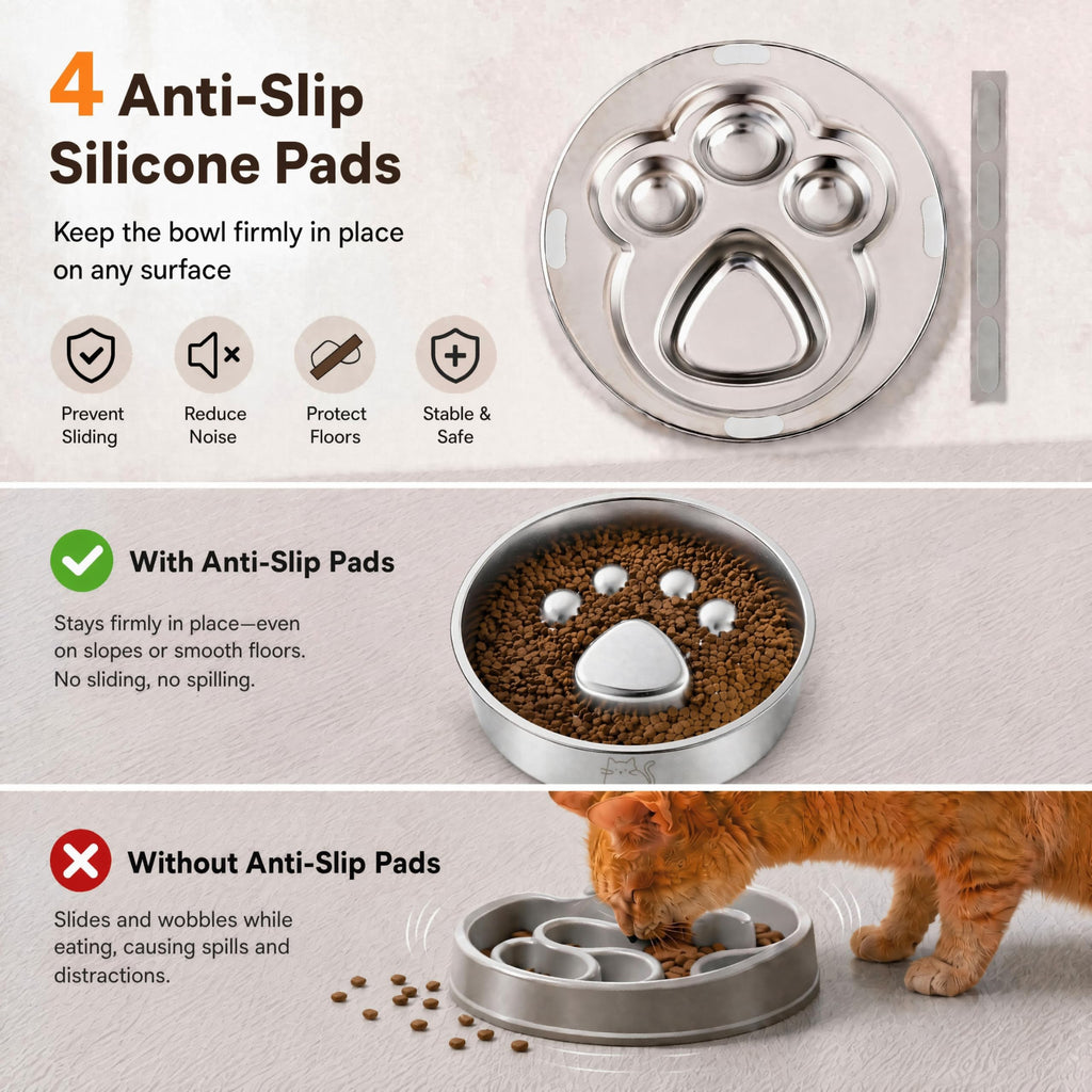 Stainless Steel Slow Feeder Cat Bowl Z4967