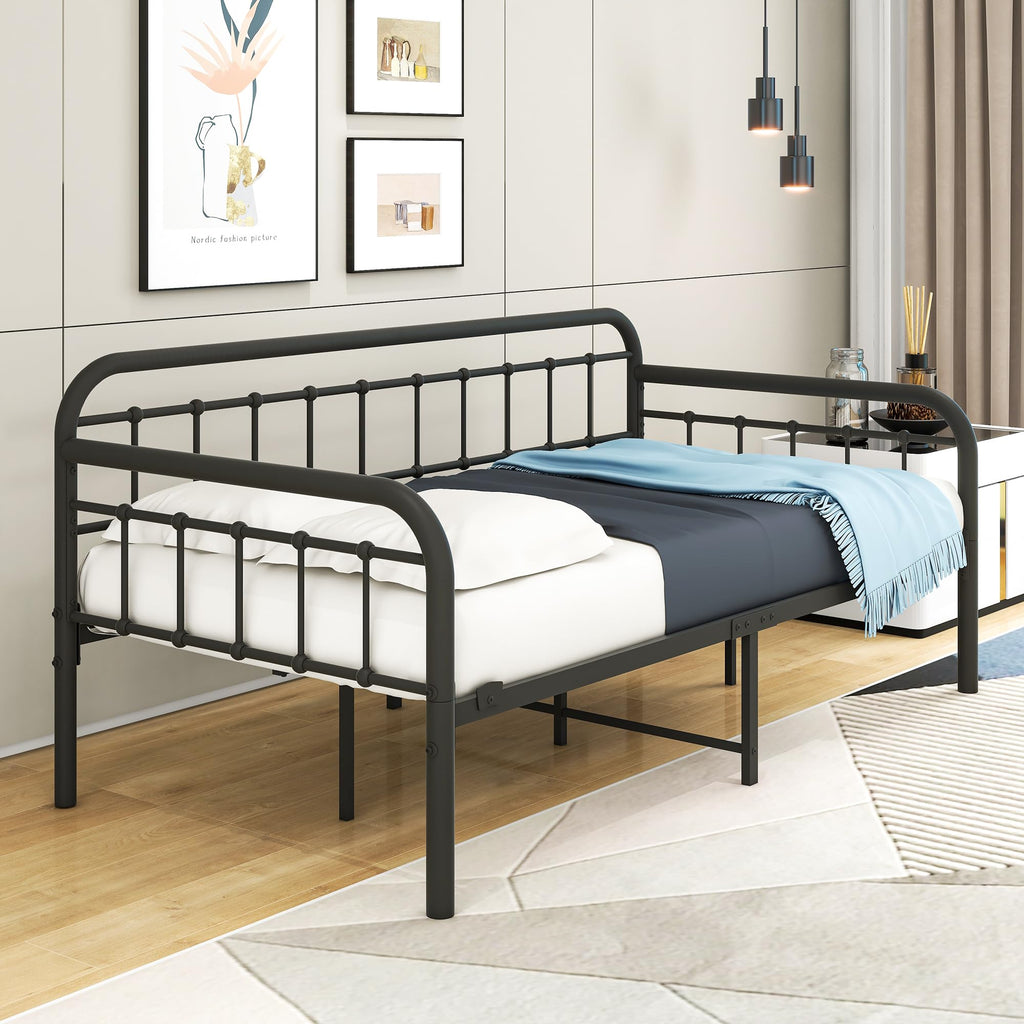 Metal Daybed Frame Twin Day Bed Black A1415