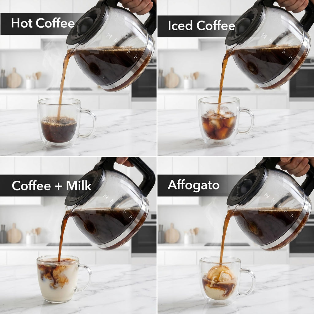 12-Cup Drip Coffee Maker with On/Off Switch, Black G459