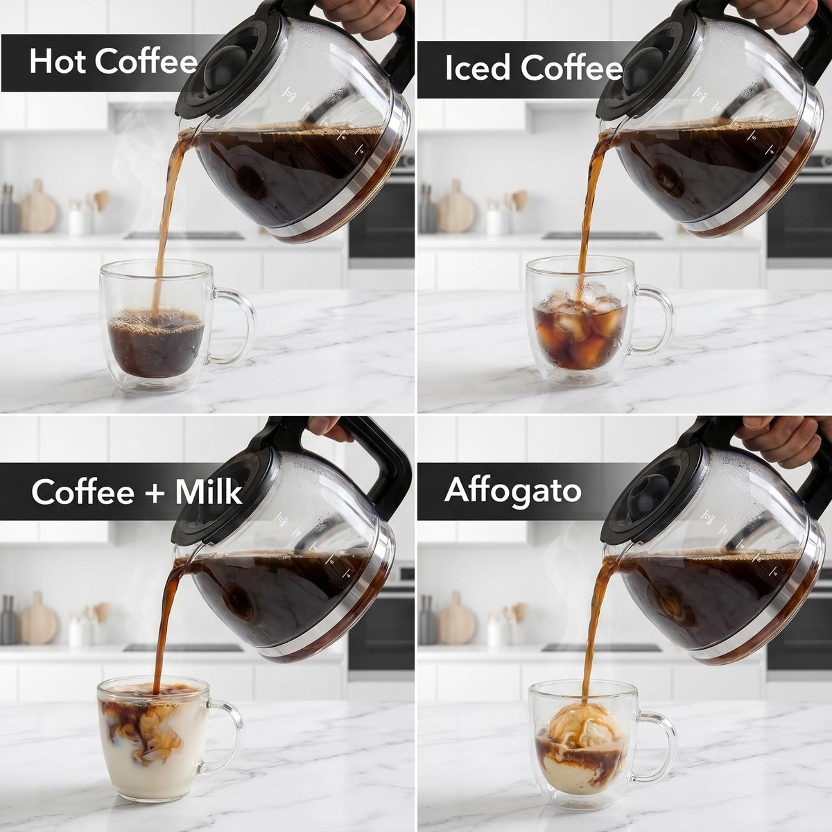 12-Cup Drip Coffee Maker with On/Off Switch, Black G459