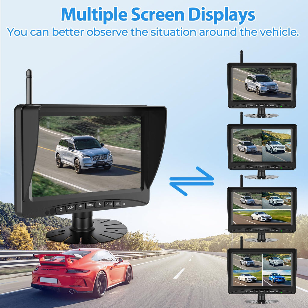 7" Solar Wireless Magnetic Backup Camera M71265