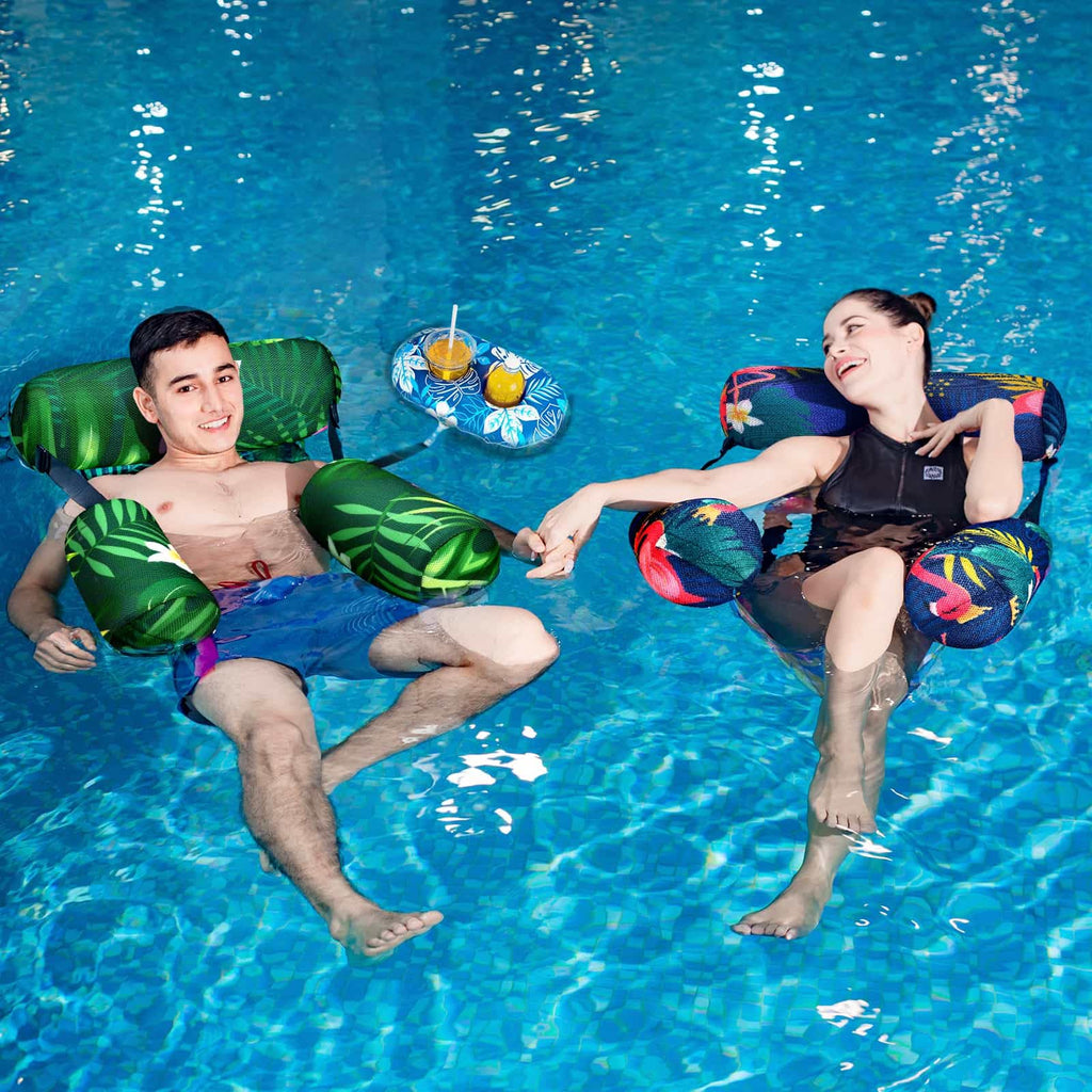 2 Pack Inflatable Pool Float Chair with Cup Holders W340