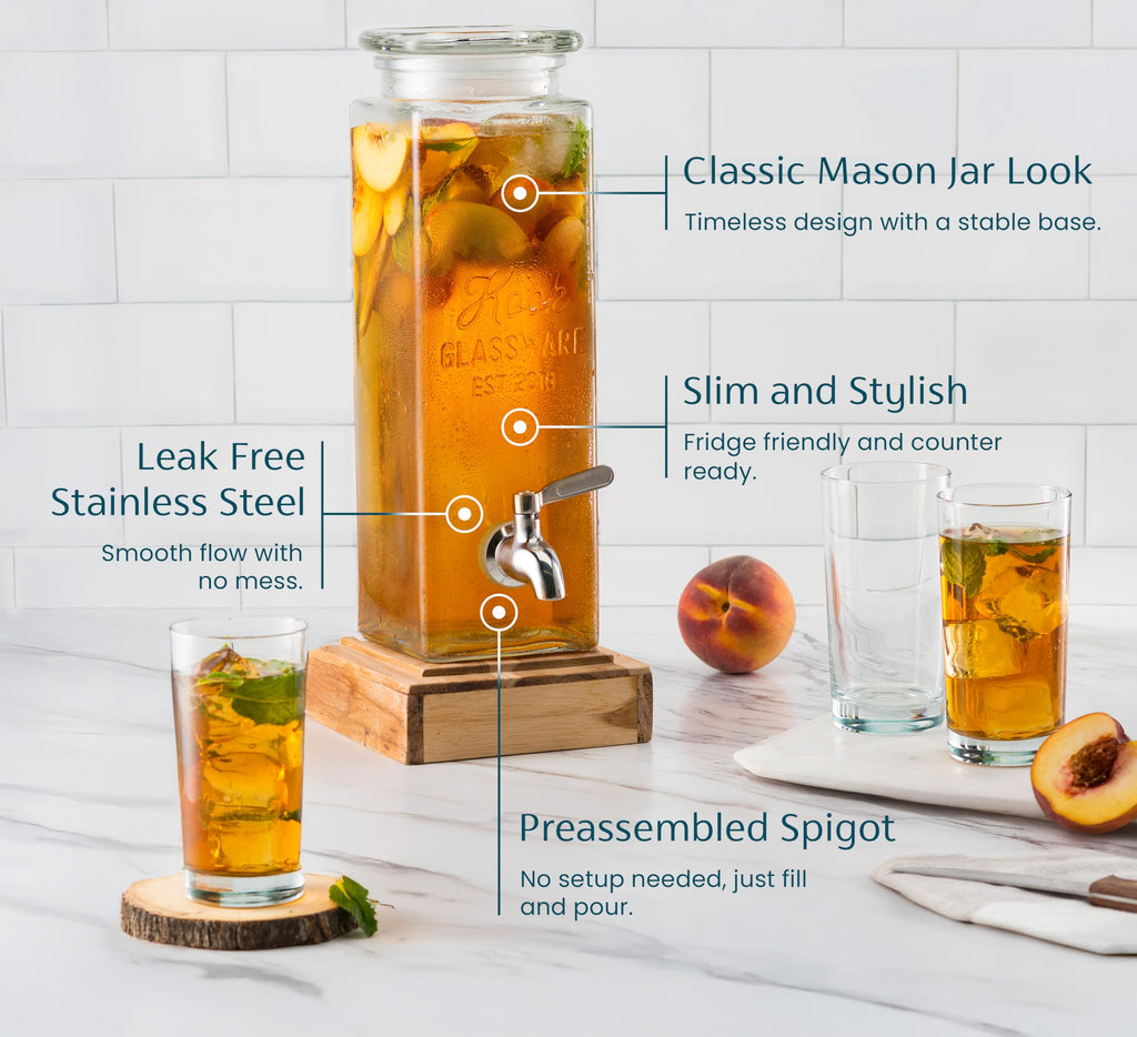 80 oz Glass Drink Dispenser with Spigot M461