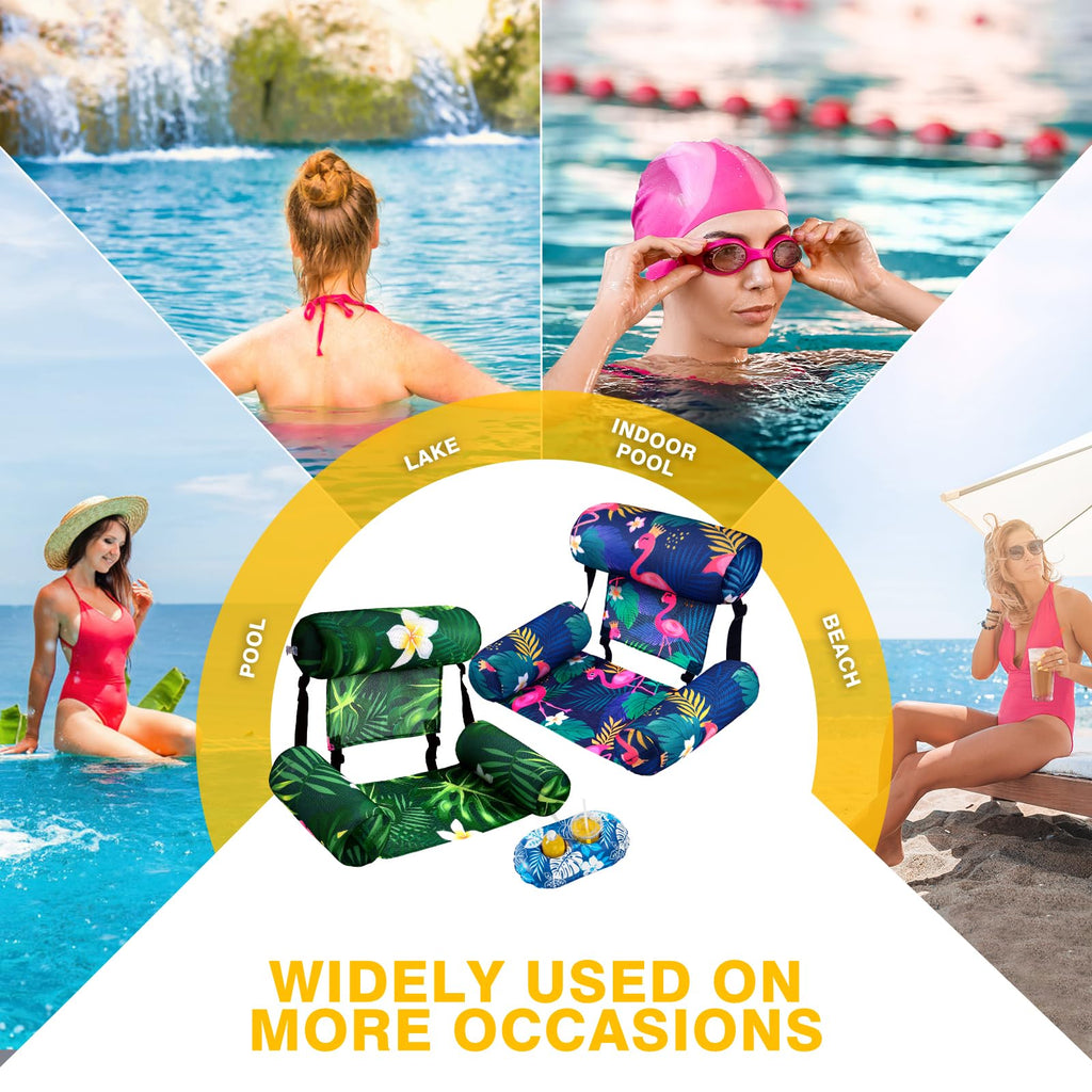 2 Pack Inflatable Pool Float Chair with Cup Holders W340