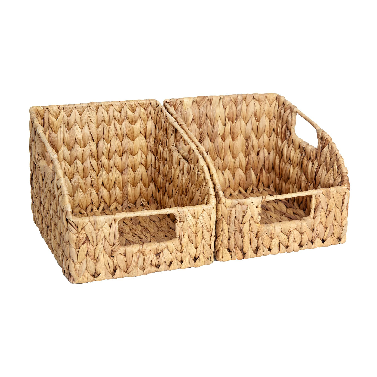 Wicker Storage Baskets with Built-in Handles, 2 Pack R224807