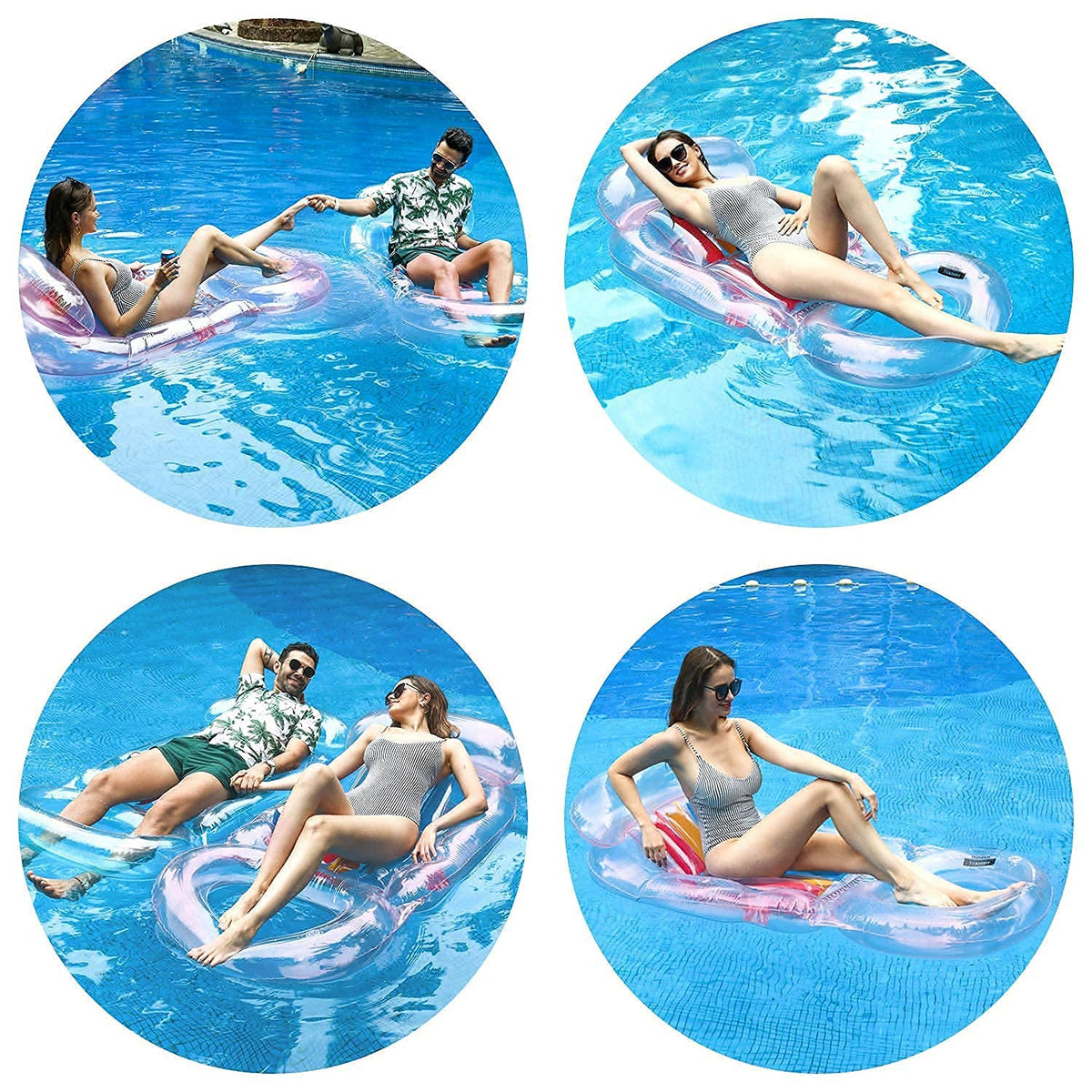 2 Pack Inflatable Pool Floats with Headrest XL B30568