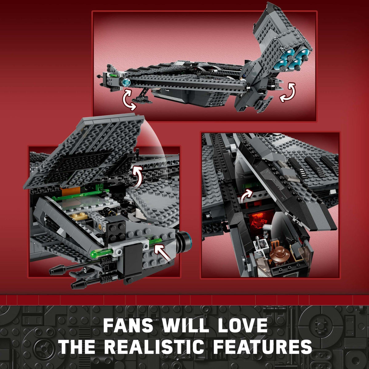 Buildable Toy Starship with Minifigure and Droid Figure M585677
