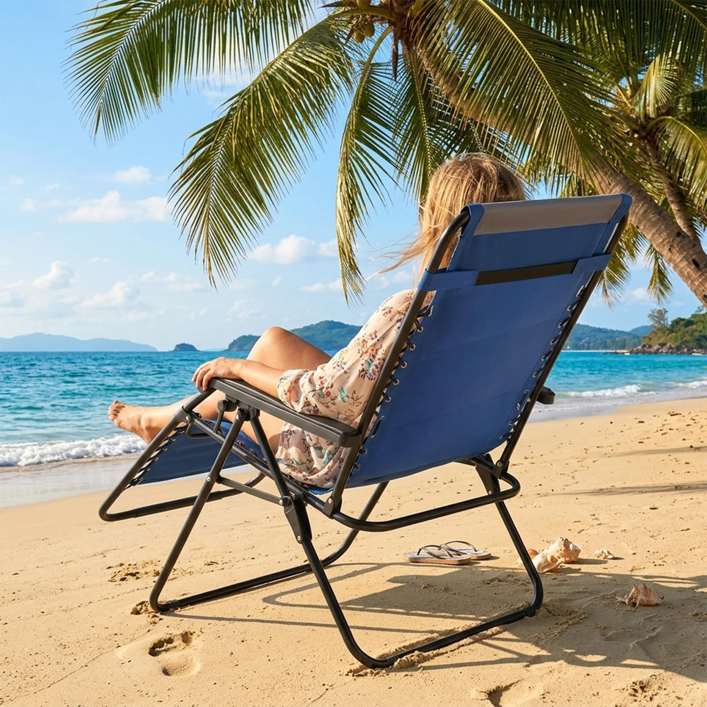 Oversized Padded Zero Gravity Lounge Chairs Set of 2 W30222