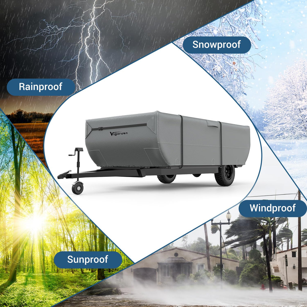 Folding Camper Cover Fits 10'-12' Trailers M931